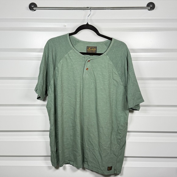 Lucky Brand Other - Lucky Brand Henley Shirt Mens XXL Green Short Sleeve Raglan Slub Cotton